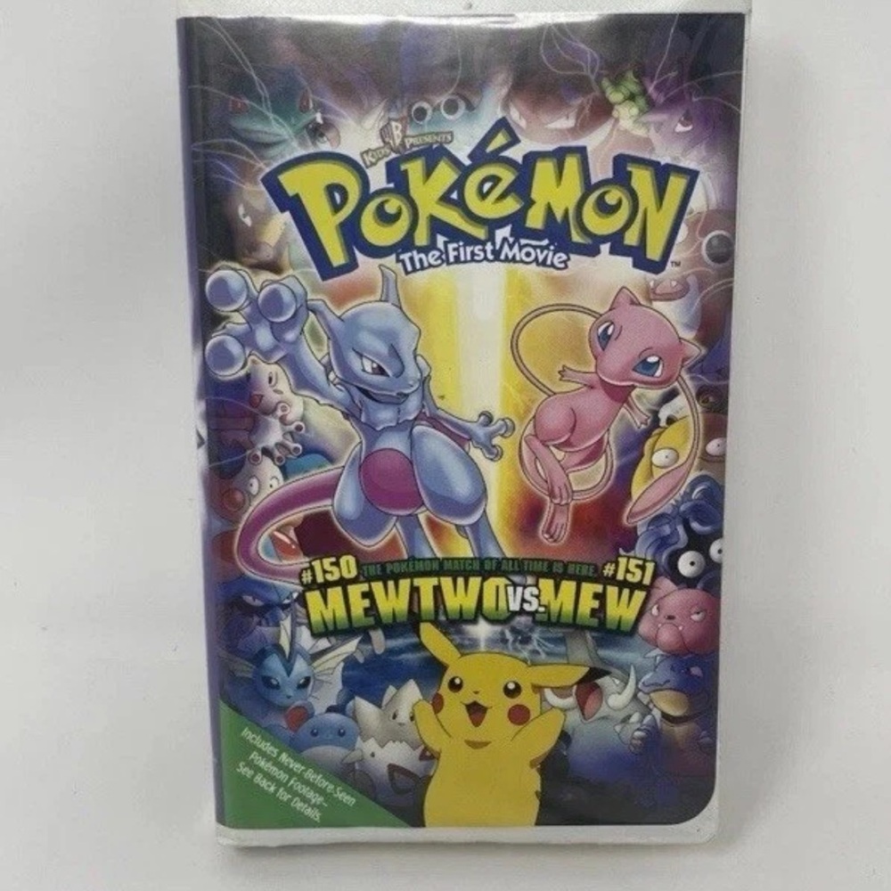 Pokemon The First Movie VHS - Blue, Pink, Yellow